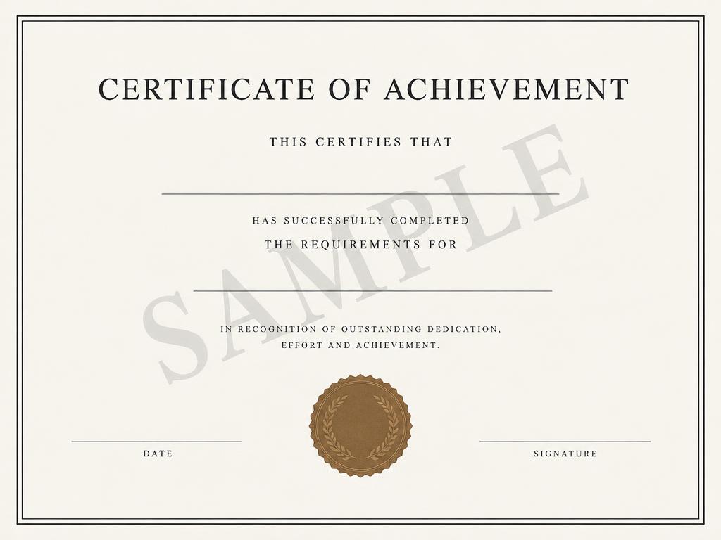 Example award — sample, not a real credential