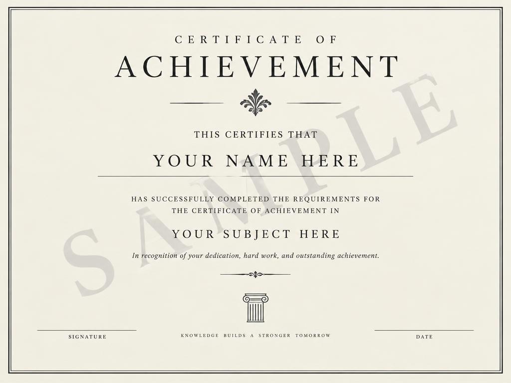 Example certificate — sample, not a real credential